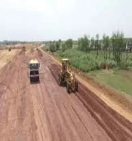 Road construction activity at project site