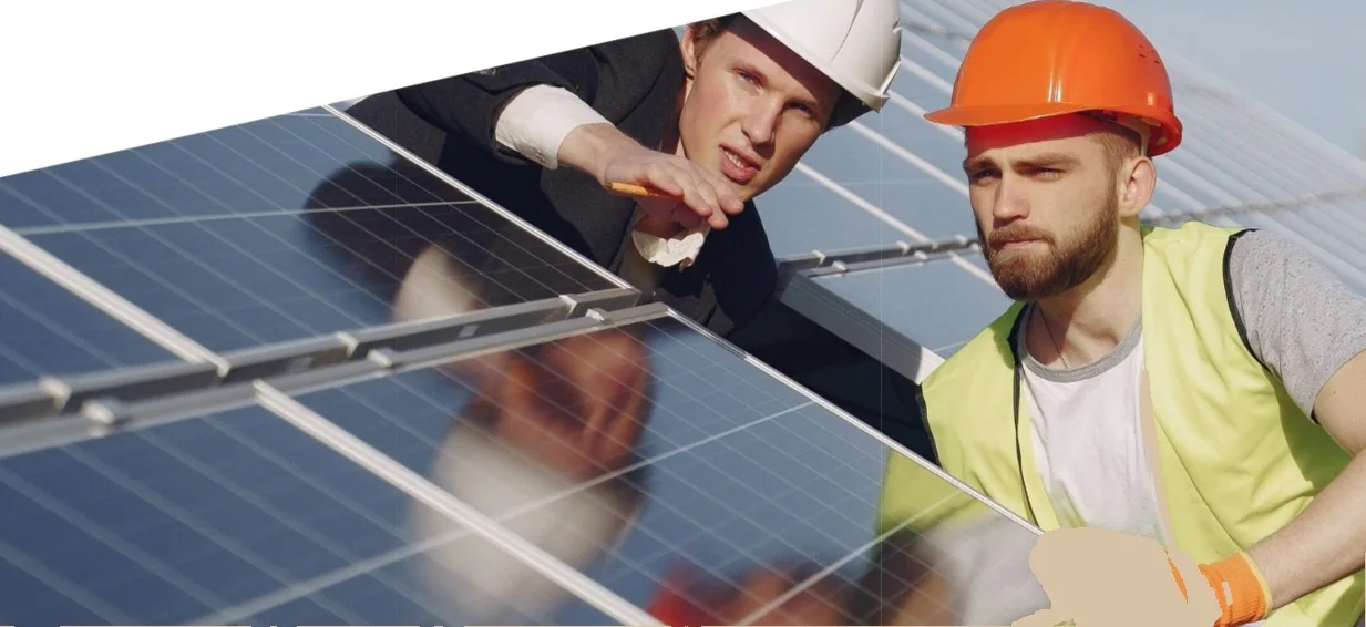 Engineers working on solar infrastructure